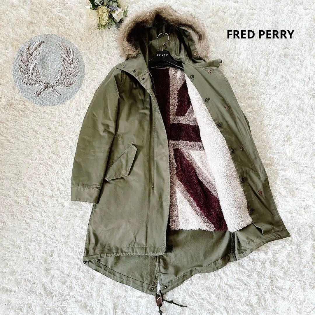 極美品ꕥフレッドペリー 英国柄 モッズコート ボアライナー ユニオンジャック