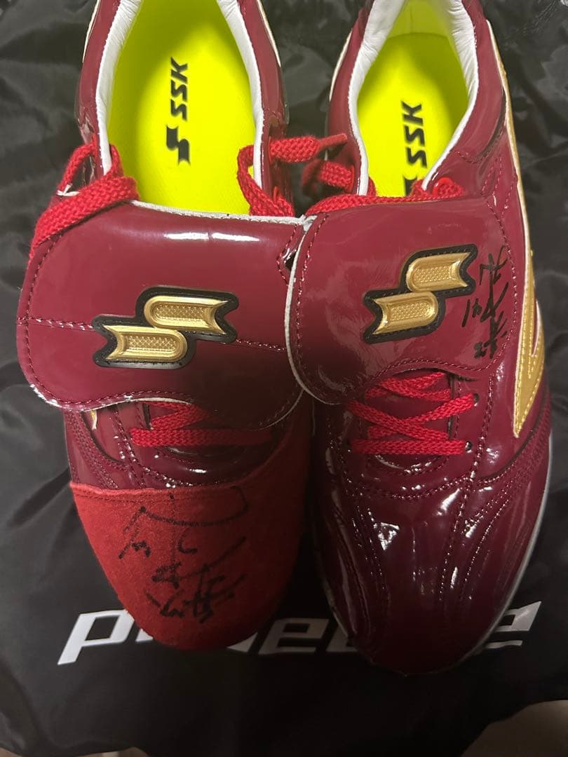 本日限定値下げ　楽天　青山浩二　SSK 赤 スパイク 直筆サイン入り　野球