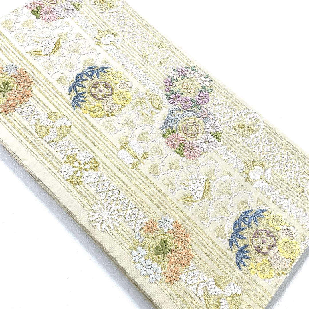 専用帯4982 ●丸勇謹製 雪月花 高級 正絹 六通 袋帯