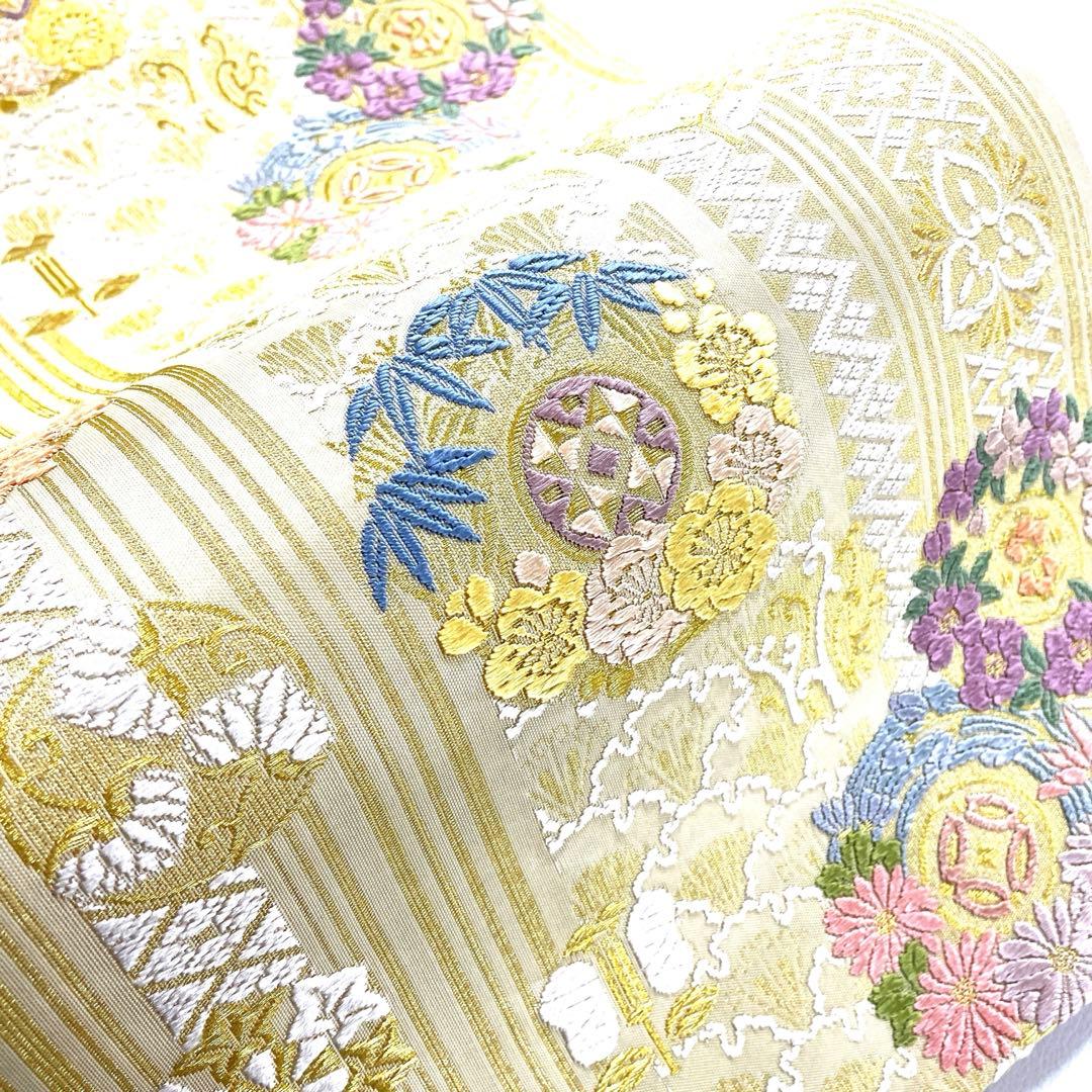 専用帯4982 ●丸勇謹製 雪月花 高級 正絹 六通 袋帯