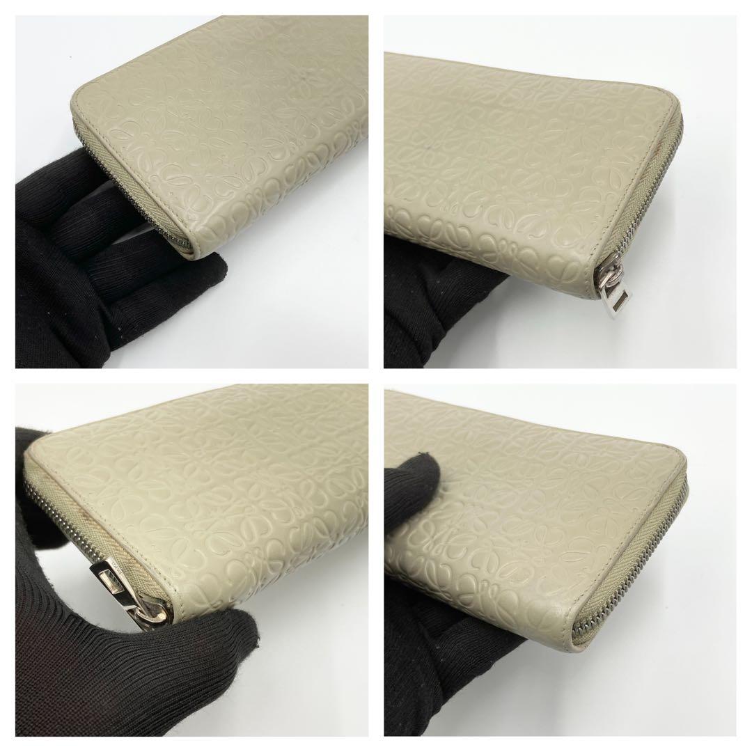 LOEWE ロエベ　リピート　アナグラム　長財布　ラウンドジップ　ライトグリーン