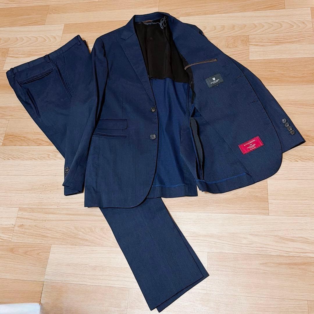 ブラックレーベルクレストブリッジ スーツ　羊毛　ネイビー　L 御幸毛織