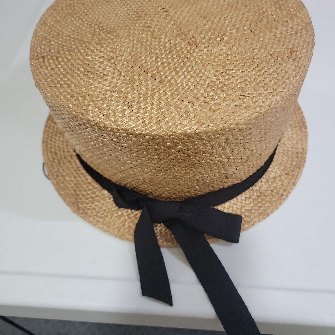 カワムラ帽子店、瑠璃、草木染めリボン、カンカン帽