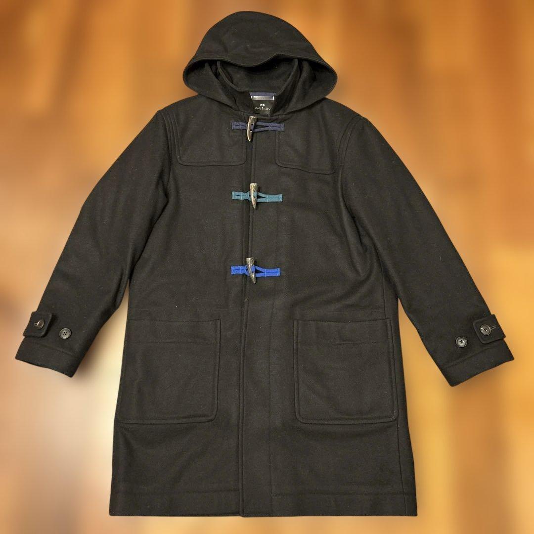 ポールスミス ブラック ダッフルコート フード付き