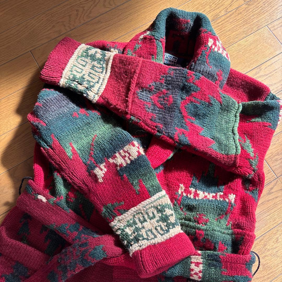 緊急値下げ　90s ポロラルフローレン　ショールカラーパッチワークガウン