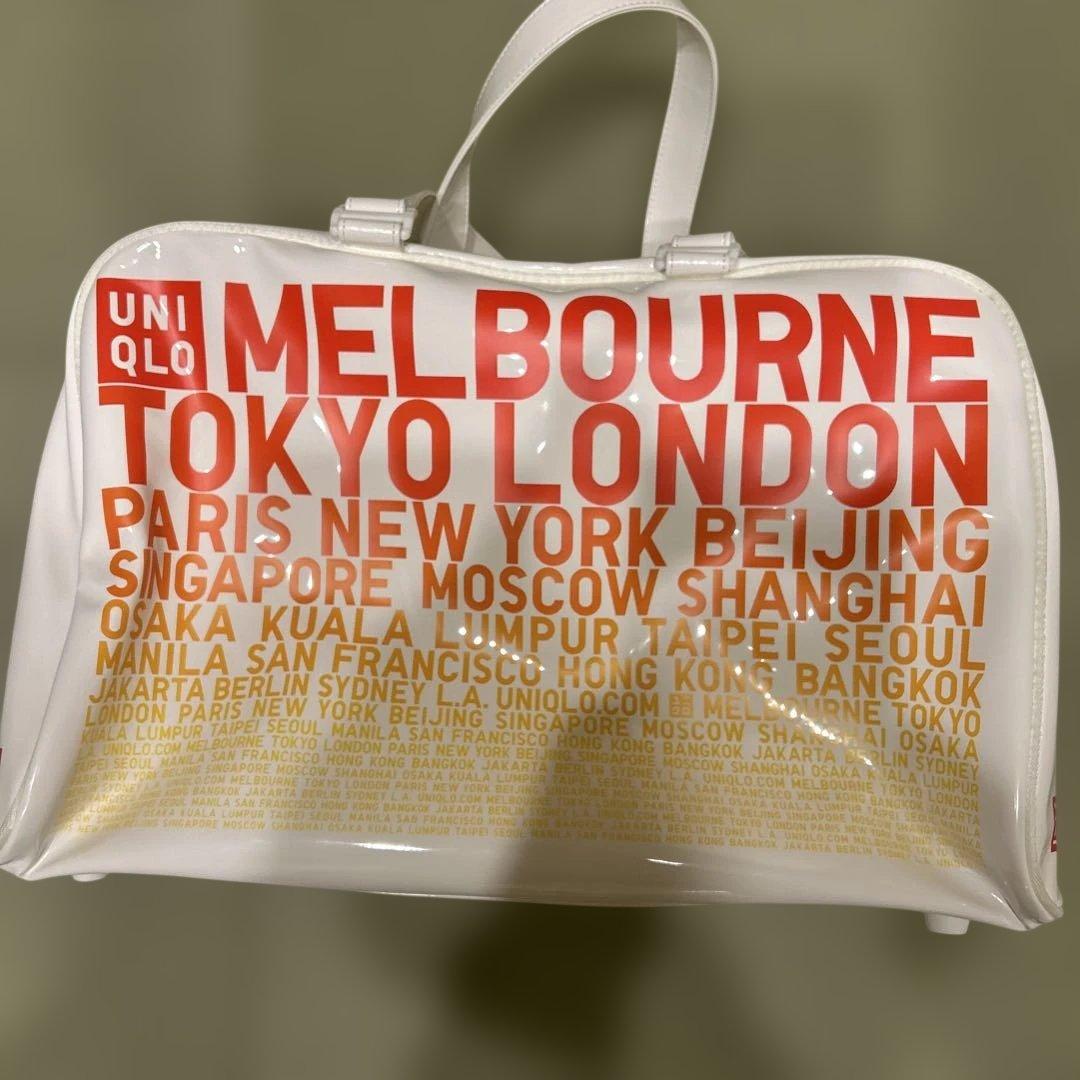 UNIQLO ホワイト エナメルボストンバッグ 未使用　完売品