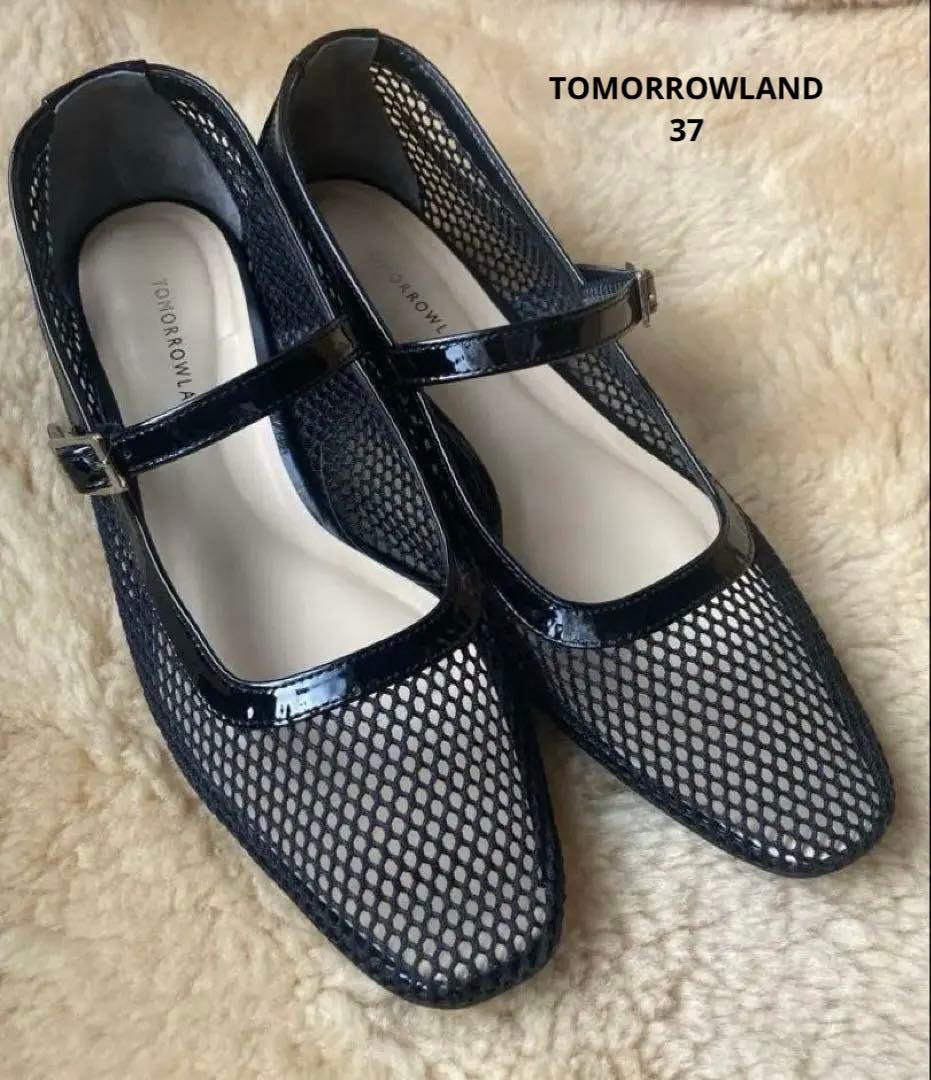 トゥモローランド メッシュパンプス フラットシューズ メリージェーン 37