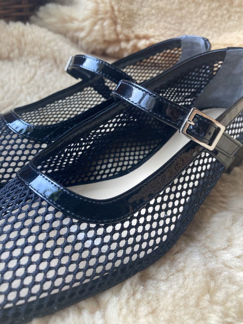 トゥモローランド メッシュパンプス フラットシューズ メリージェーン 37