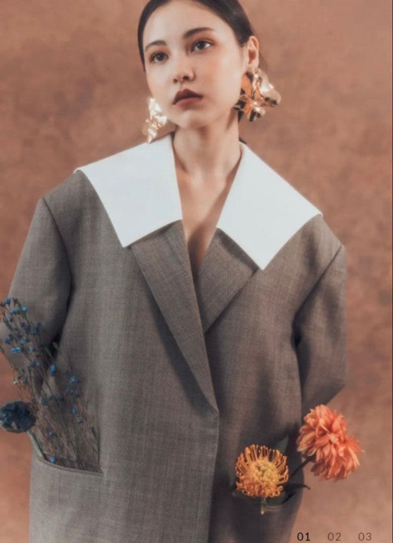 【MaCO 】セーラーカラー テーラードジャケット つけ襟 オーバーサイズ