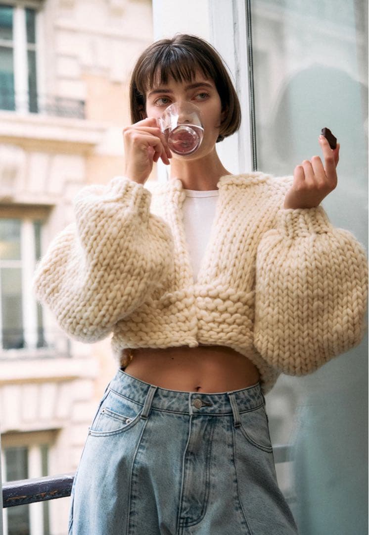 トップス THE TOE Enfield Handmade Cardigan white