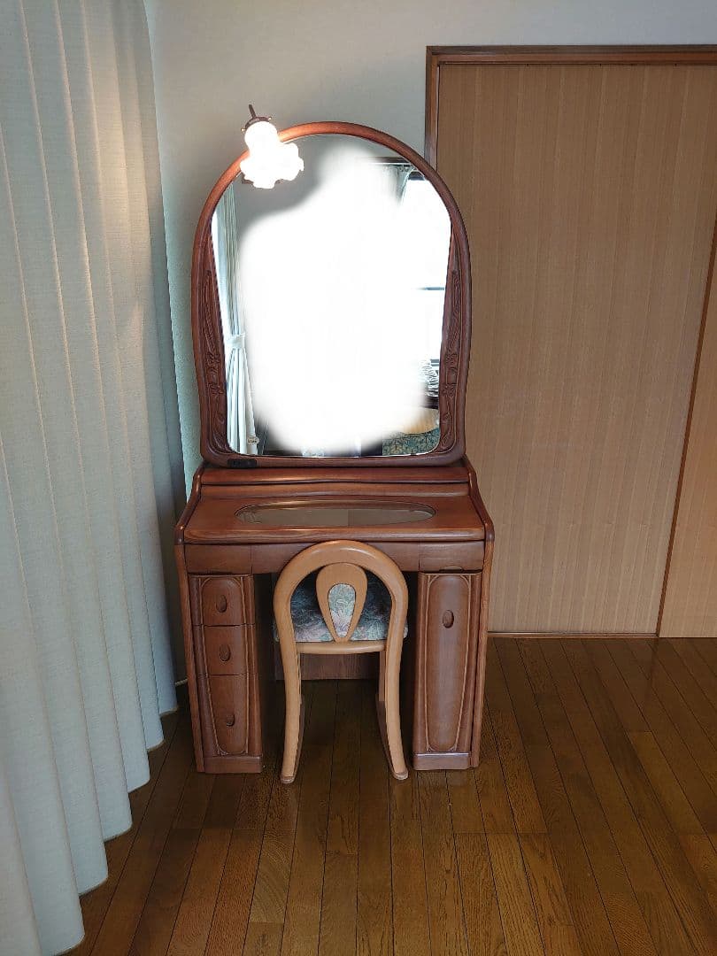 アンティーク レトロ ドレッサー 鏡台 すずらんライト (椅子は別ページ出品中)