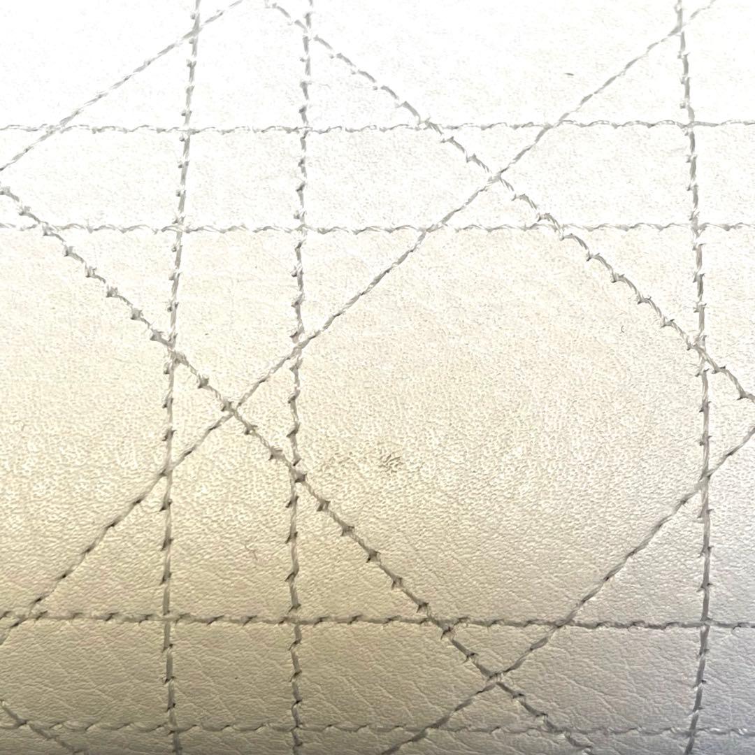 【美品】　DIOR ディオール　カナージュ　トートバッグ レザー　白