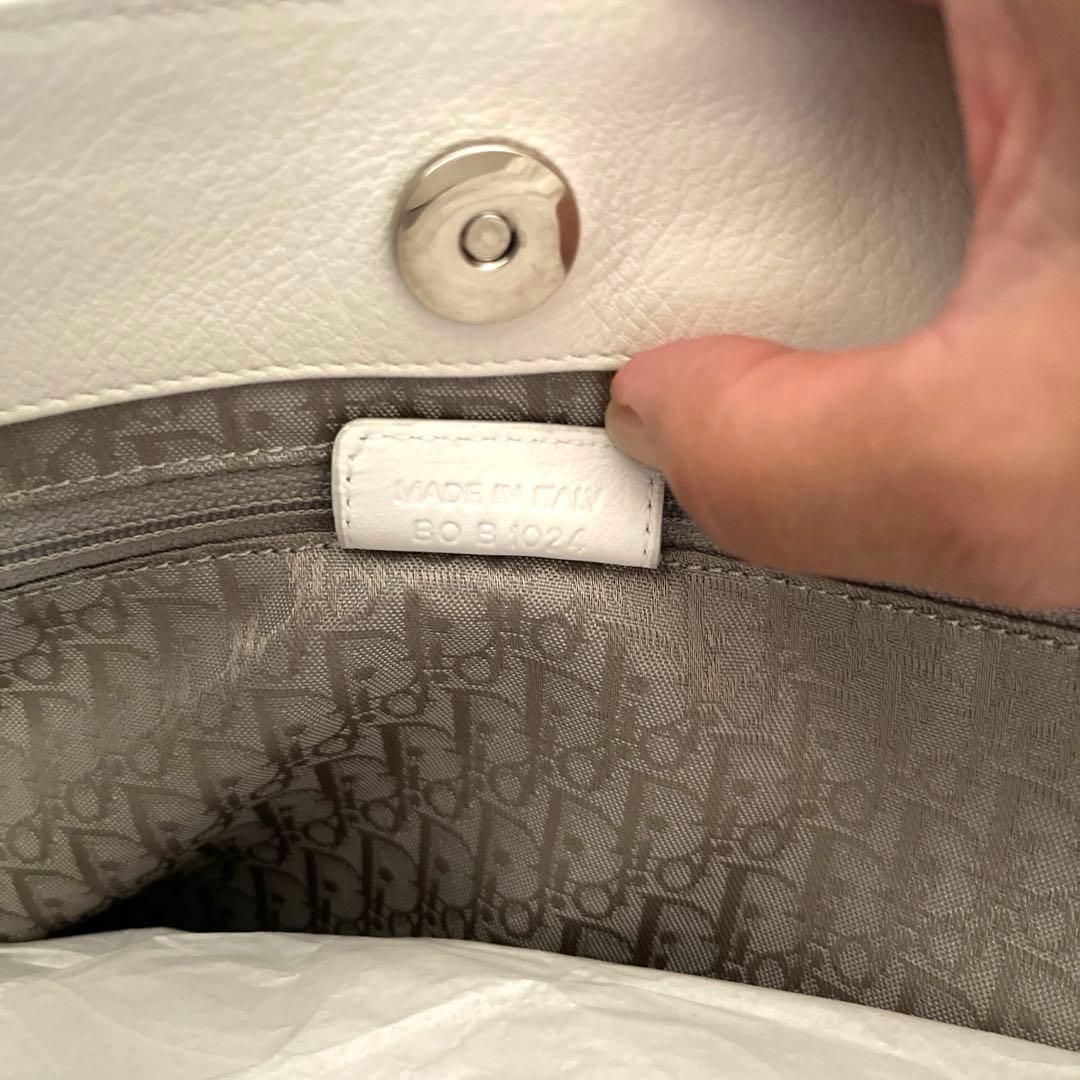 【美品】　DIOR ディオール　カナージュ　トートバッグ レザー　白
