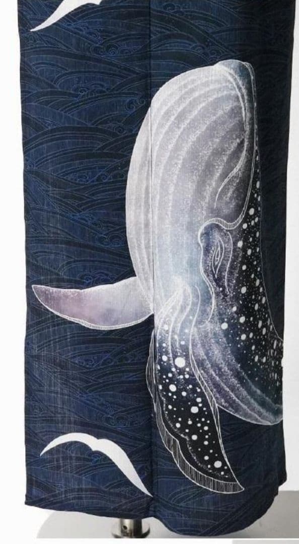 ★レア柄★めずらしい絵羽柄浴衣.紺地波柄★夏きもの大人の浴衣