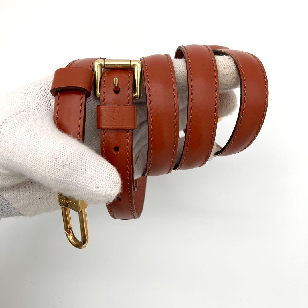 美品 ルイヴィトン ショルダーストラップ ベルト 肩紐 エピ レザー 赤茶 本革