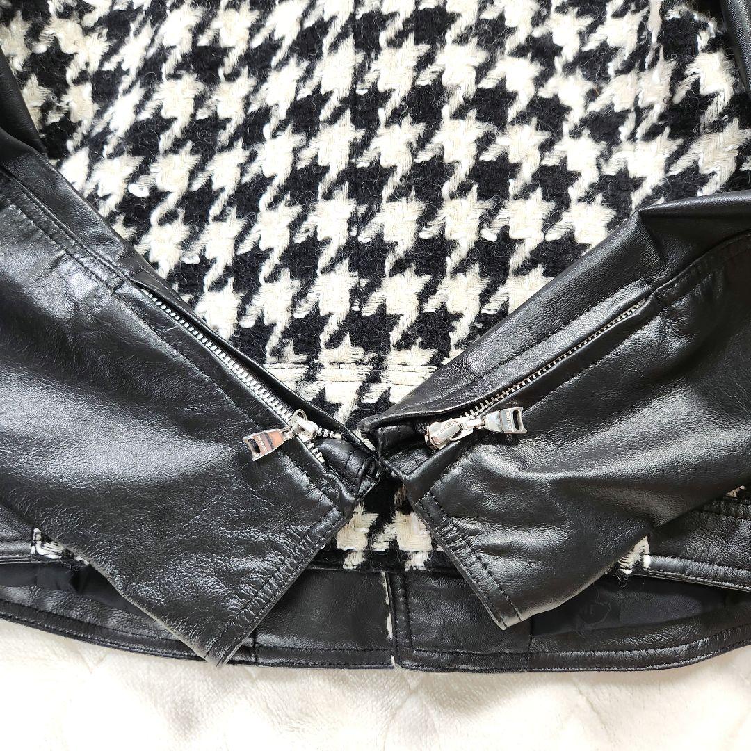 【美品】LOVELESS　レザージャケット　切り替え　ブラック