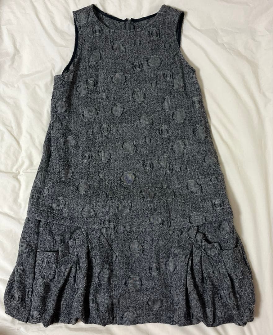 センソユニコ t.b グレー ノースリーブ ワンピース ドット