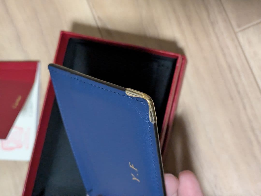 Cartier/カルティエ ネイビー レザー 名刺入れ