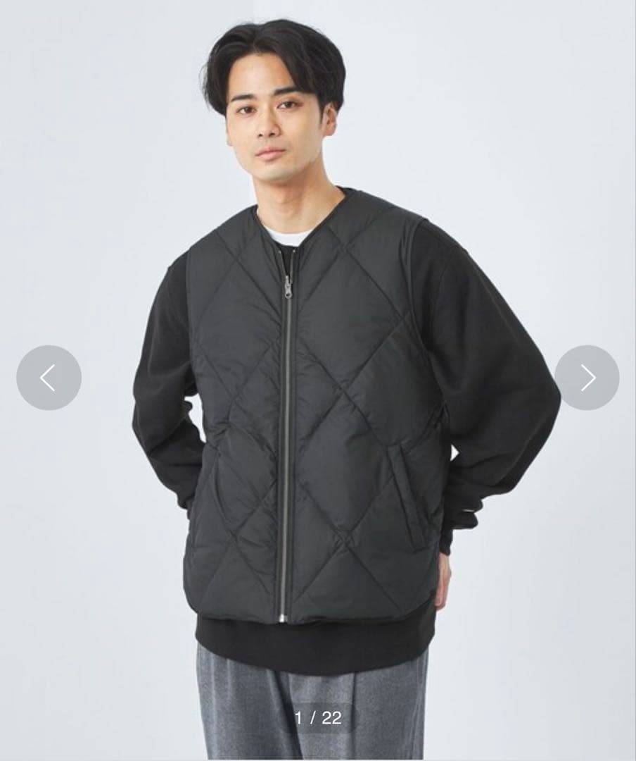 TAION × green label relaxing ダウンベスト　ブラック