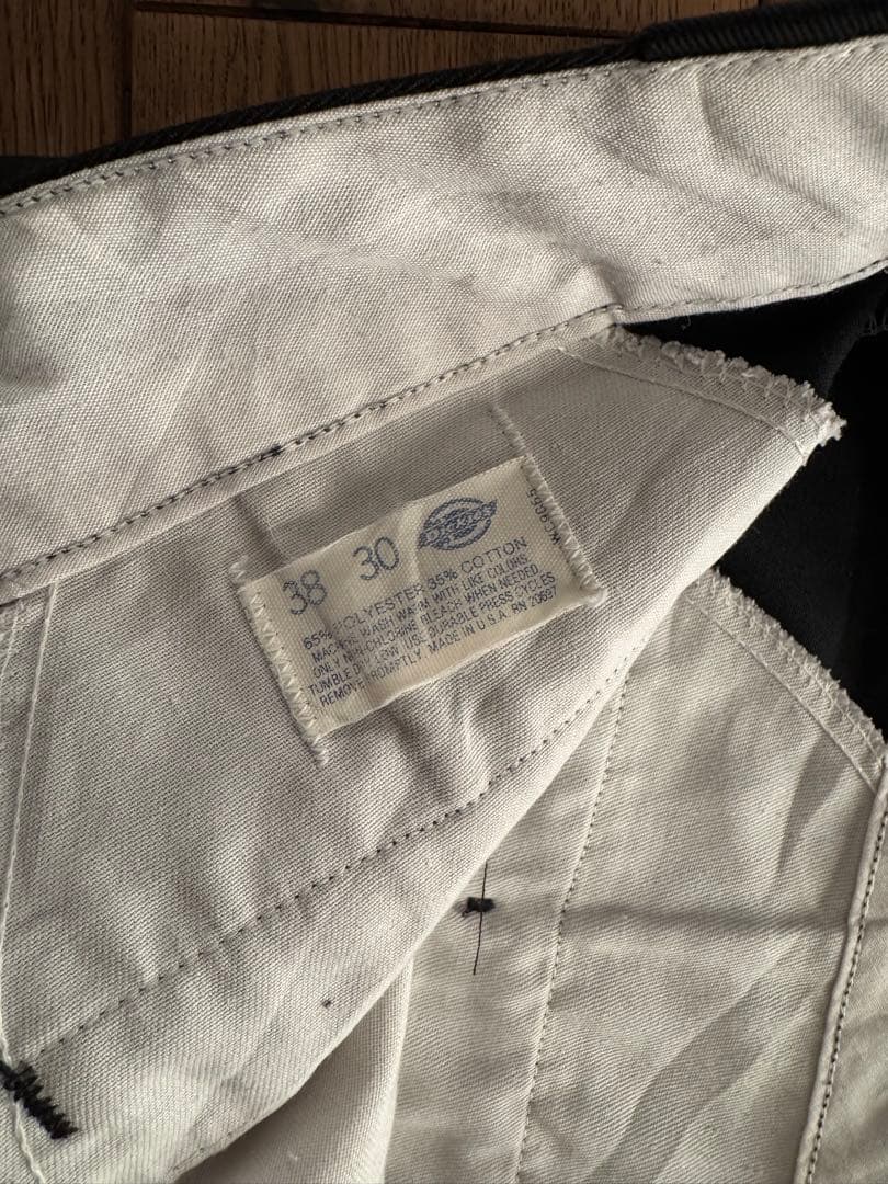 9*0様 激レア 80s チビタグ dickies 874 黒 ブラック W38