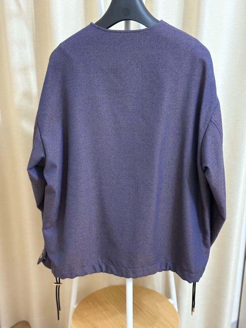 ジャケット・アウター Tweed Dot Button Collarless Jacket