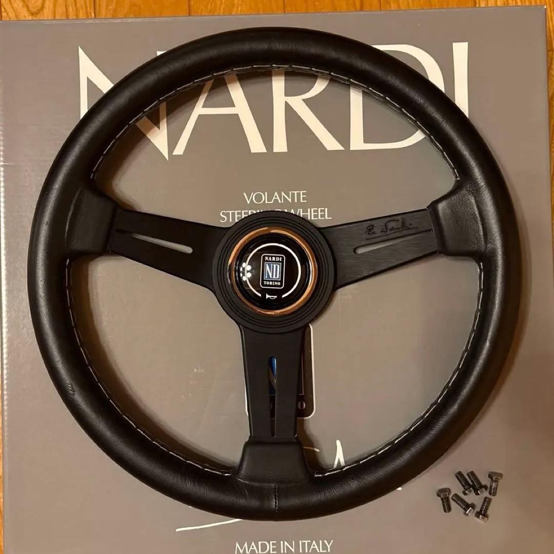 正規品 NARDI classic ブラックレザー/ブラックスポーク 33φ