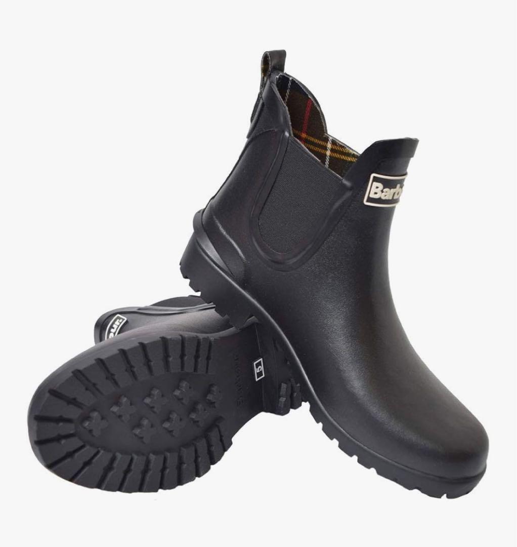 お買い得品　Barbourバブアー サイドゴア レインブーツ ネイビー　UK7