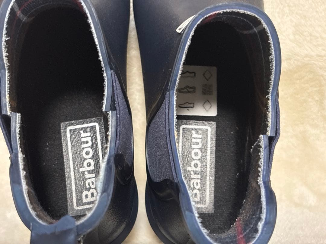 お買い得品　Barbourバブアー サイドゴア レインブーツ ネイビー　UK7