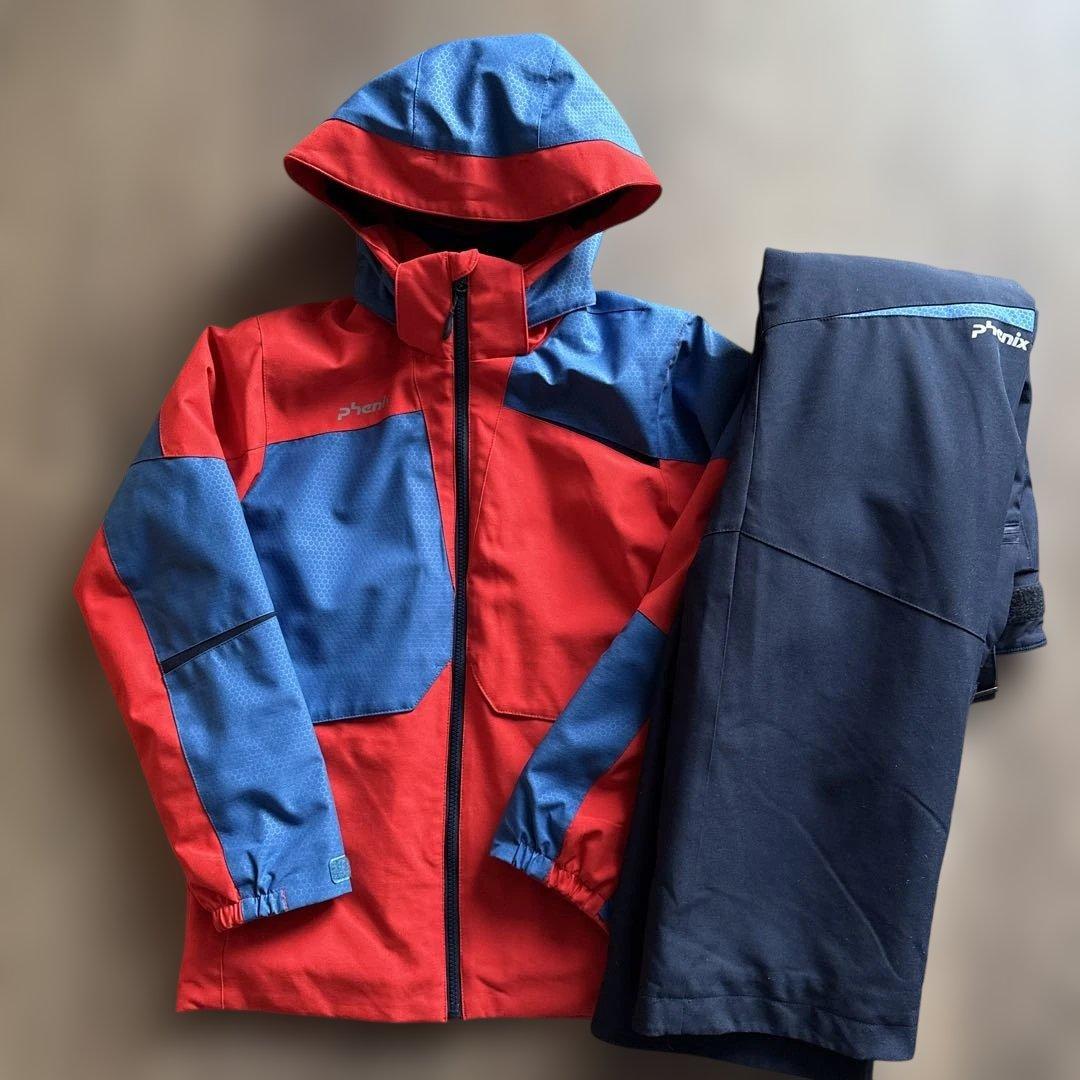 美品phenix スキーウェアセット 160 赤/青
