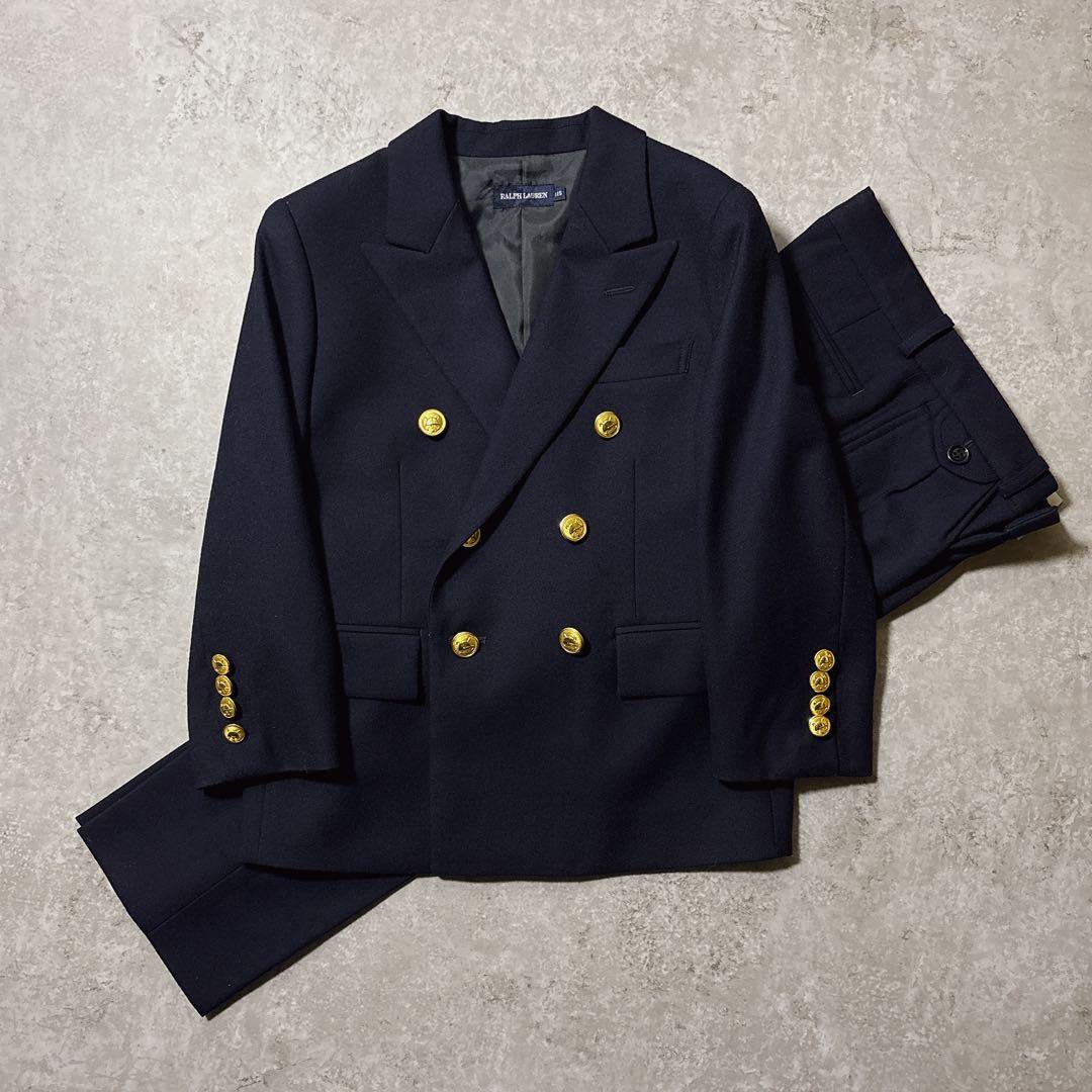 ラルフローレン キッズフォーマル セットアップ ダブル 紺ブレ 金ボタン 115