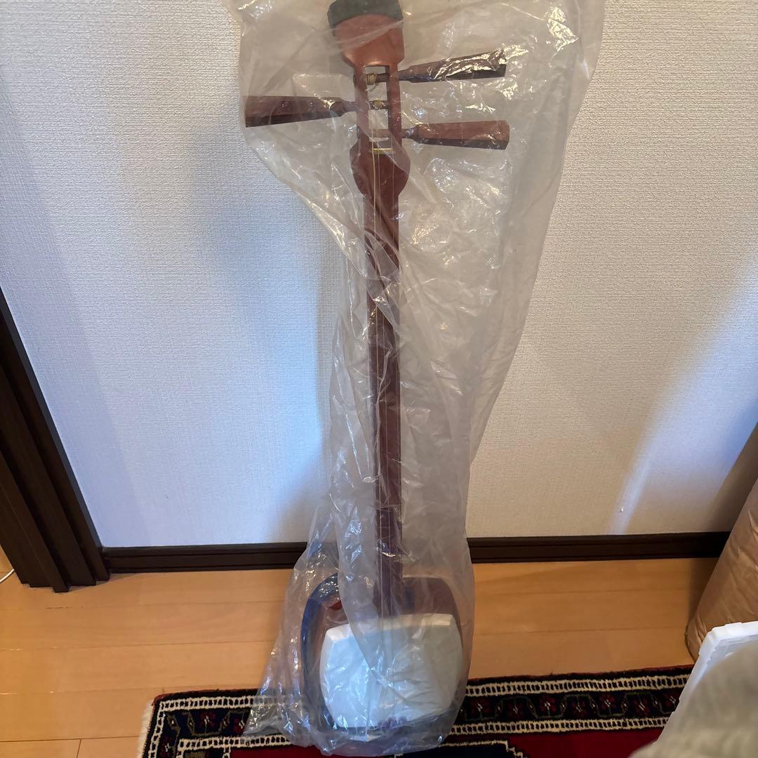 木製三味線本体 3弦 茶色
