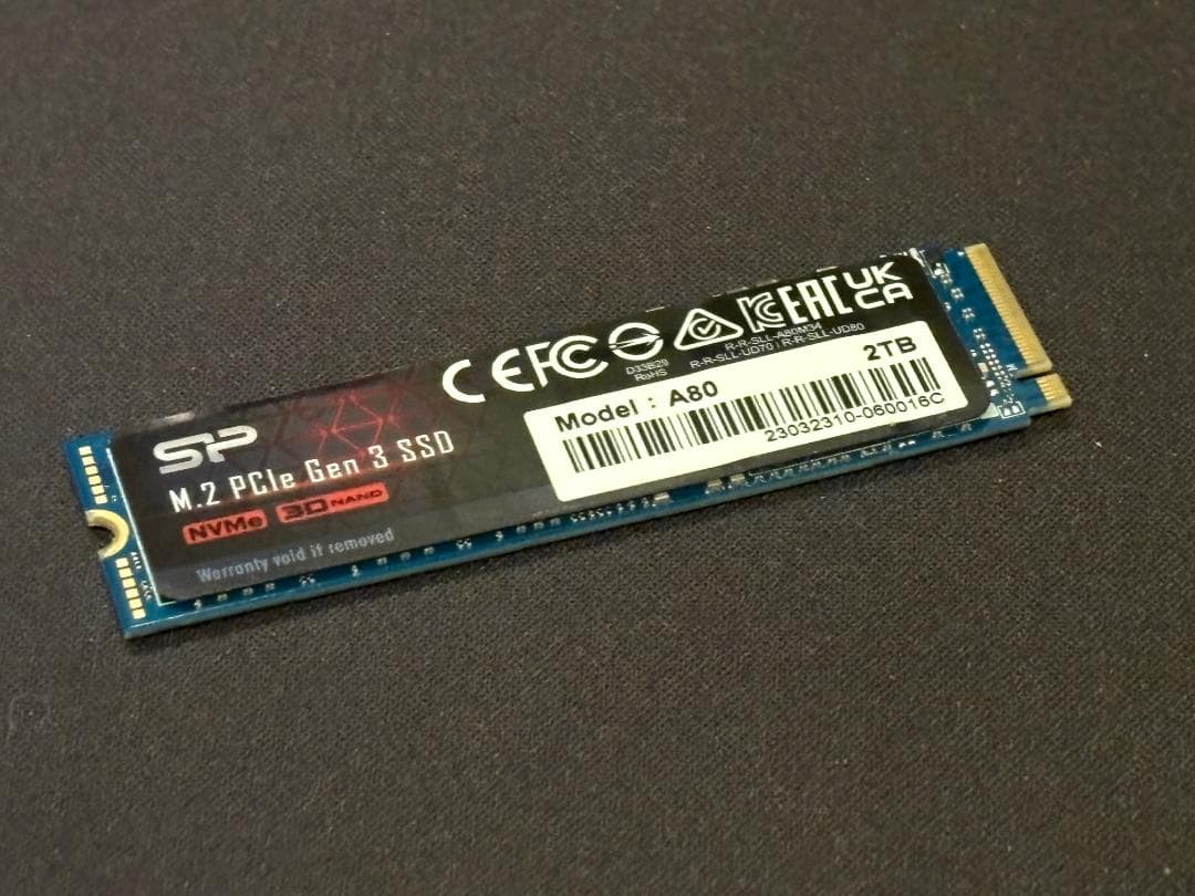 内蔵型SSD SP M.2 2280 NVMe PCIe 3.0x4 SSD 2TB A80