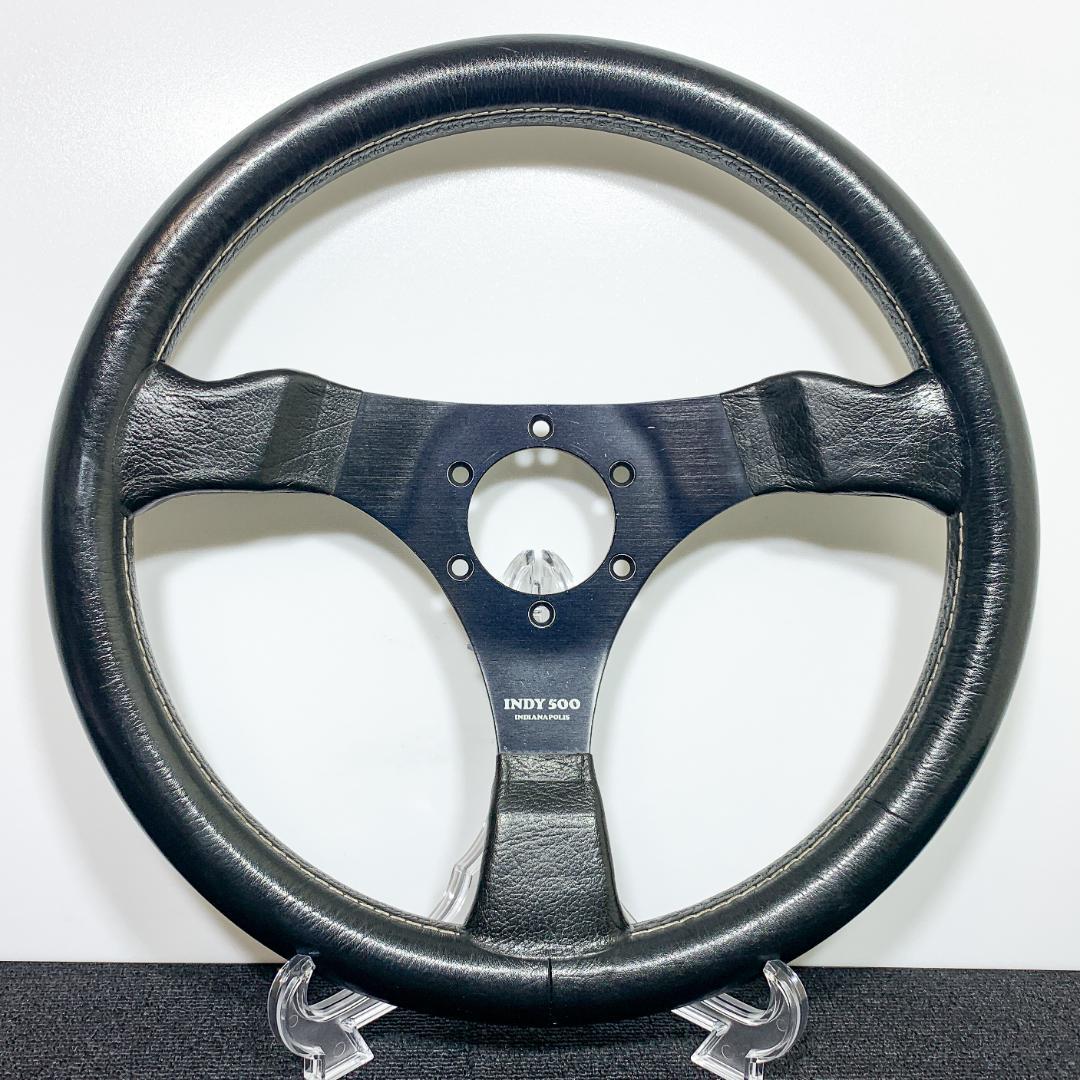 希少 当時物 フジダイナミック INDY500 レザーステアリング 美品
