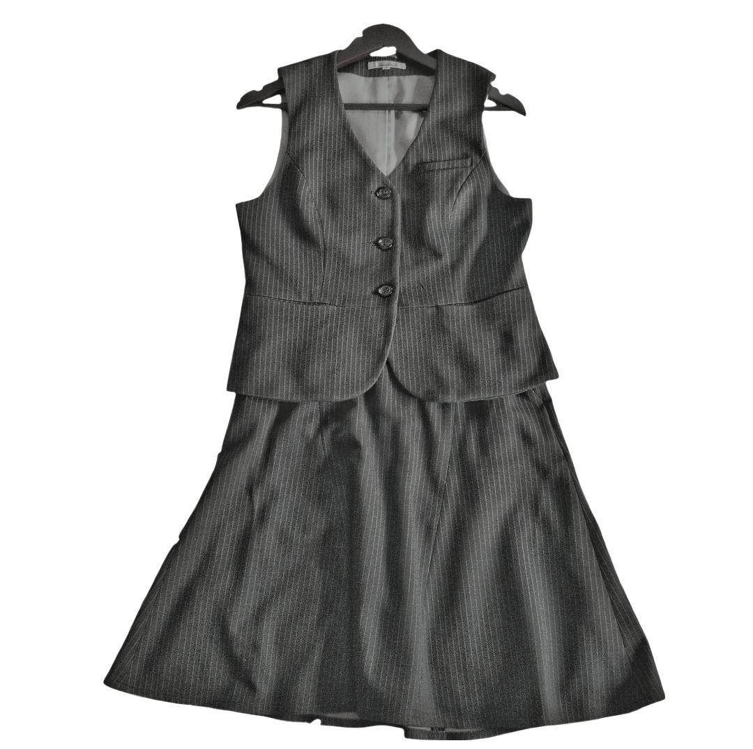 美品☆ アルファピア 事務服 オフィススーツ グレー 13号 ウォッシャブル