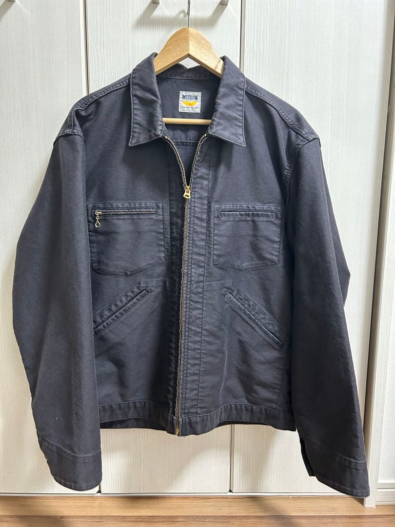 美品　ミッションディストリクト モールスキン ジャケット ブラックL