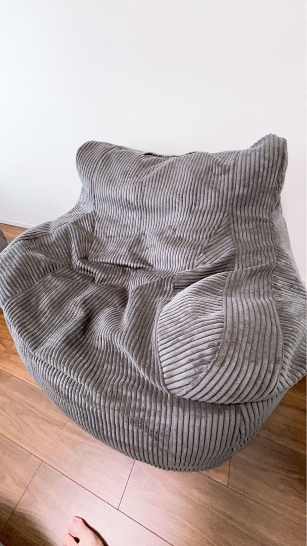 LOOSY グレー ビーズクッション ソファ 大きめ