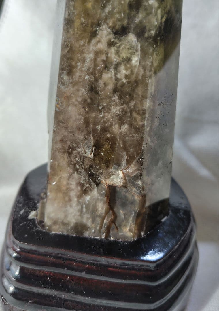 魔晶ゼウス スモーキーシトリン タワー｜台座付き 732g