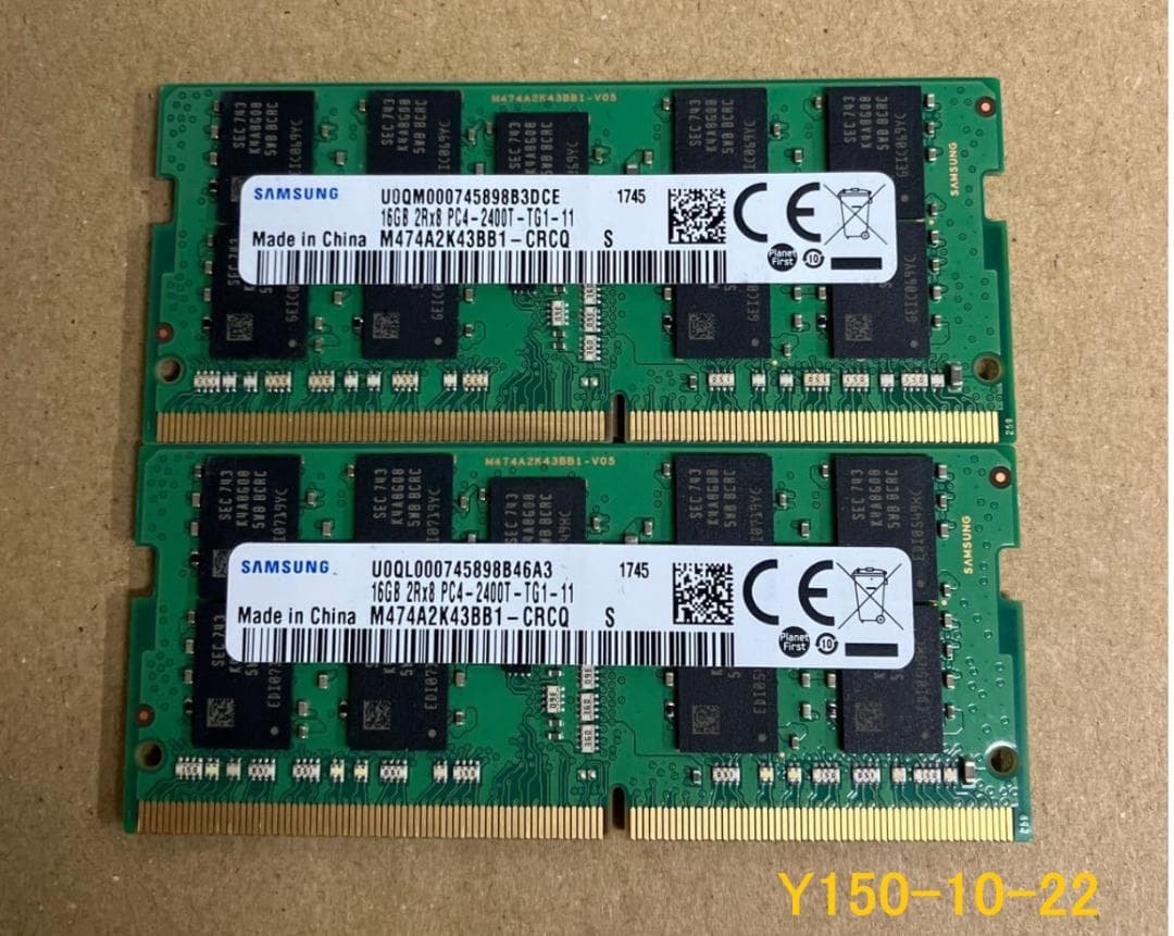 SAMSUNG ノートPCメモリ 16GB 2Rx8 PC4-2400T 2枚