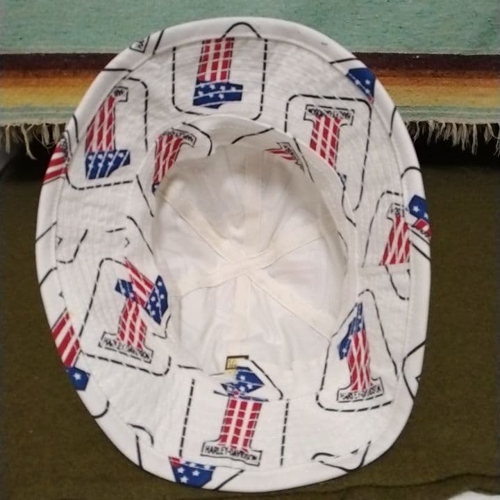 80s90s　ハーレーダビッドソンNo1　ハット　USA製　総柄　ヴィンテージ