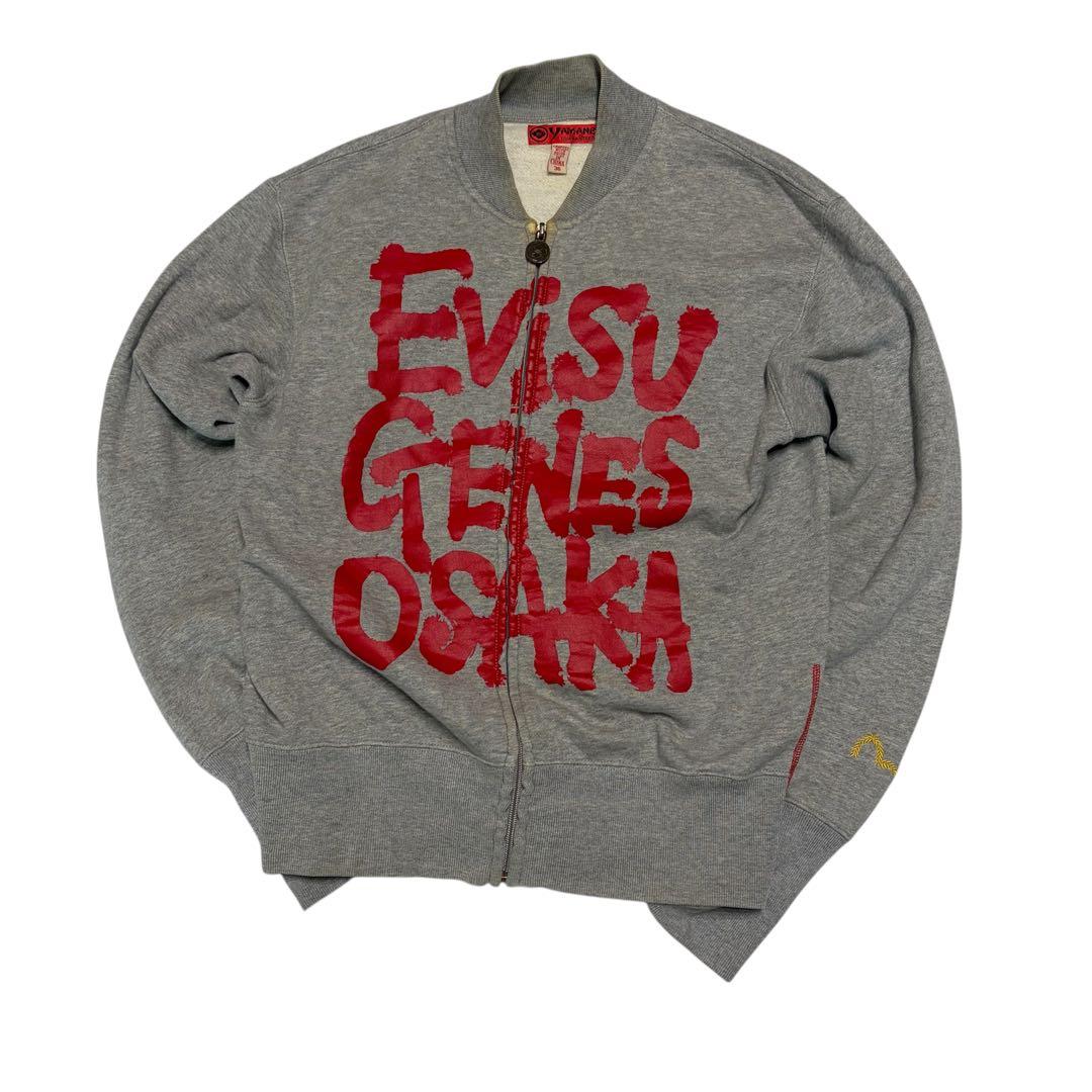 EVISU ジップアップスウェット　ロゴプリント　カモメ　希少デザイン　Y2K