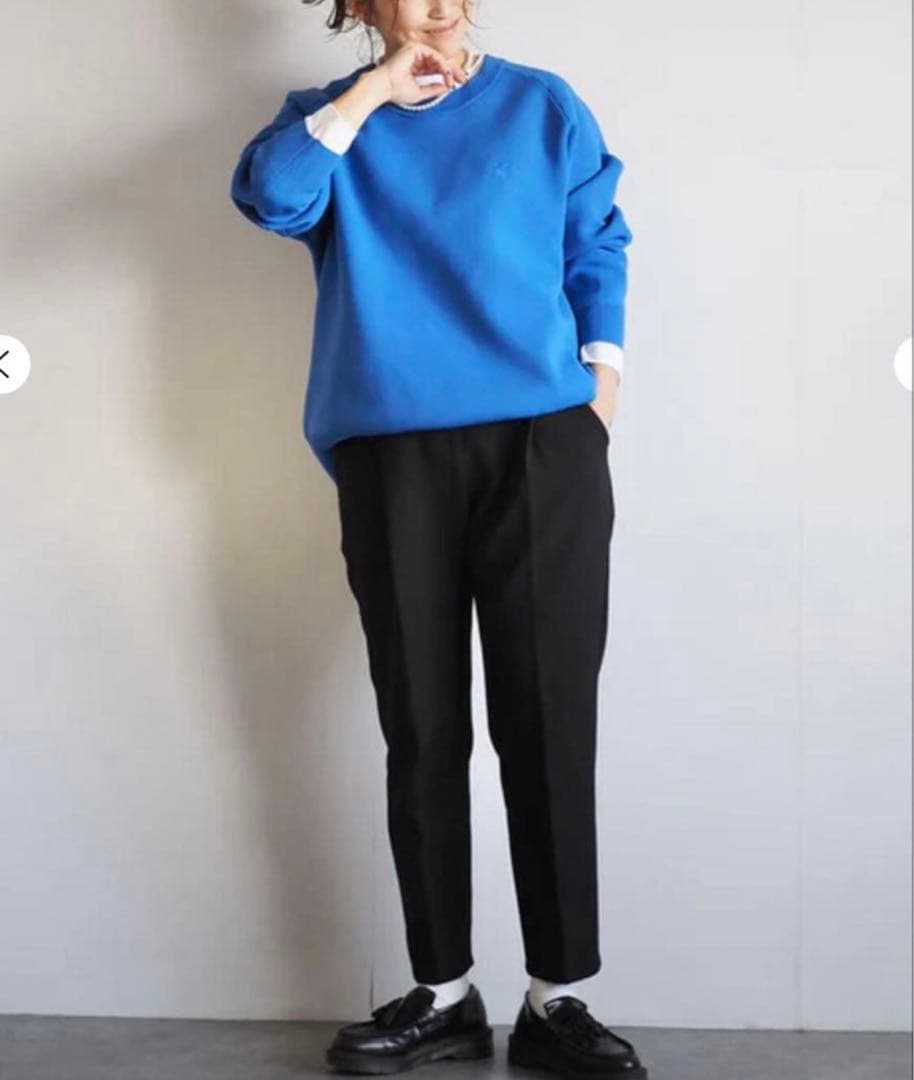 新品　ANIECA エルボーパッチスウェットニット　ブルー