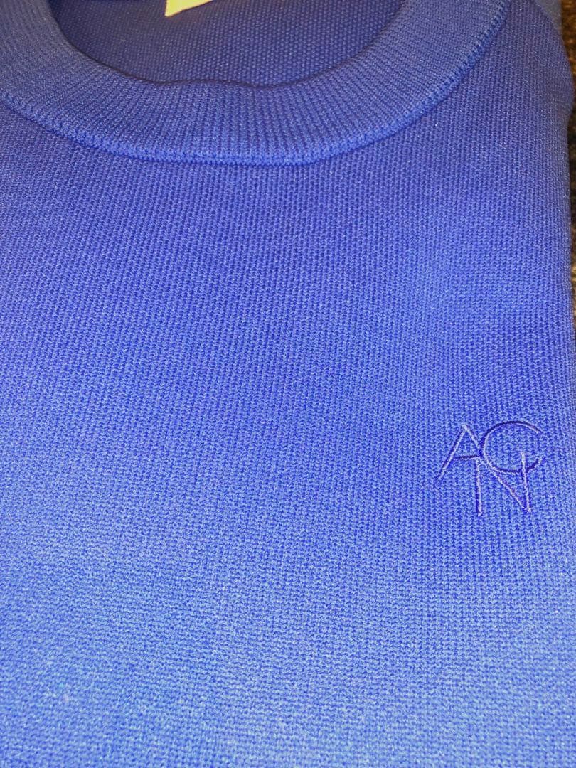 新品　ANIECA エルボーパッチスウェットニット　ブルー