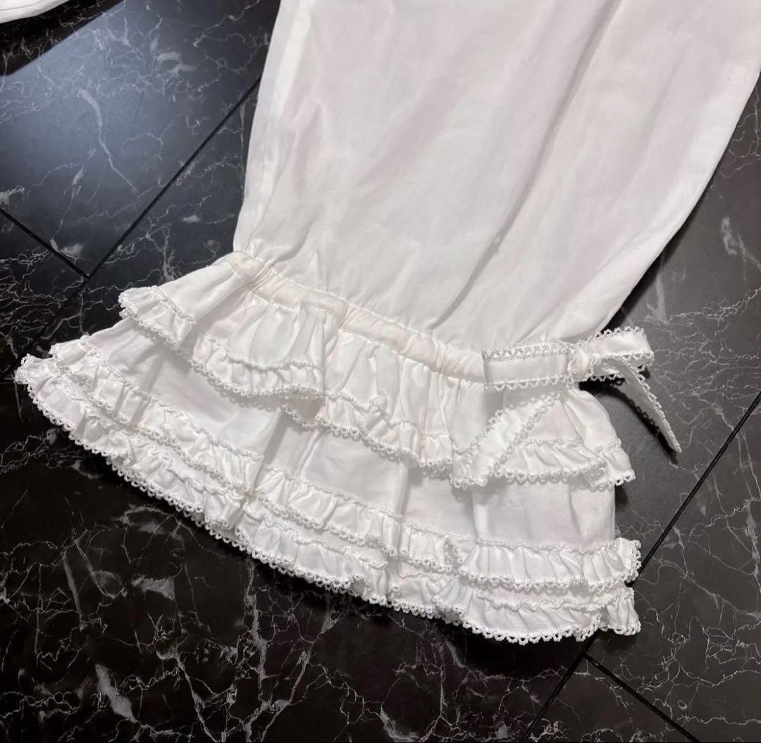 ピンクハウス 裾ローン使い ７分丈 ５分丈 ドロワーズパンツ 段々フリルF