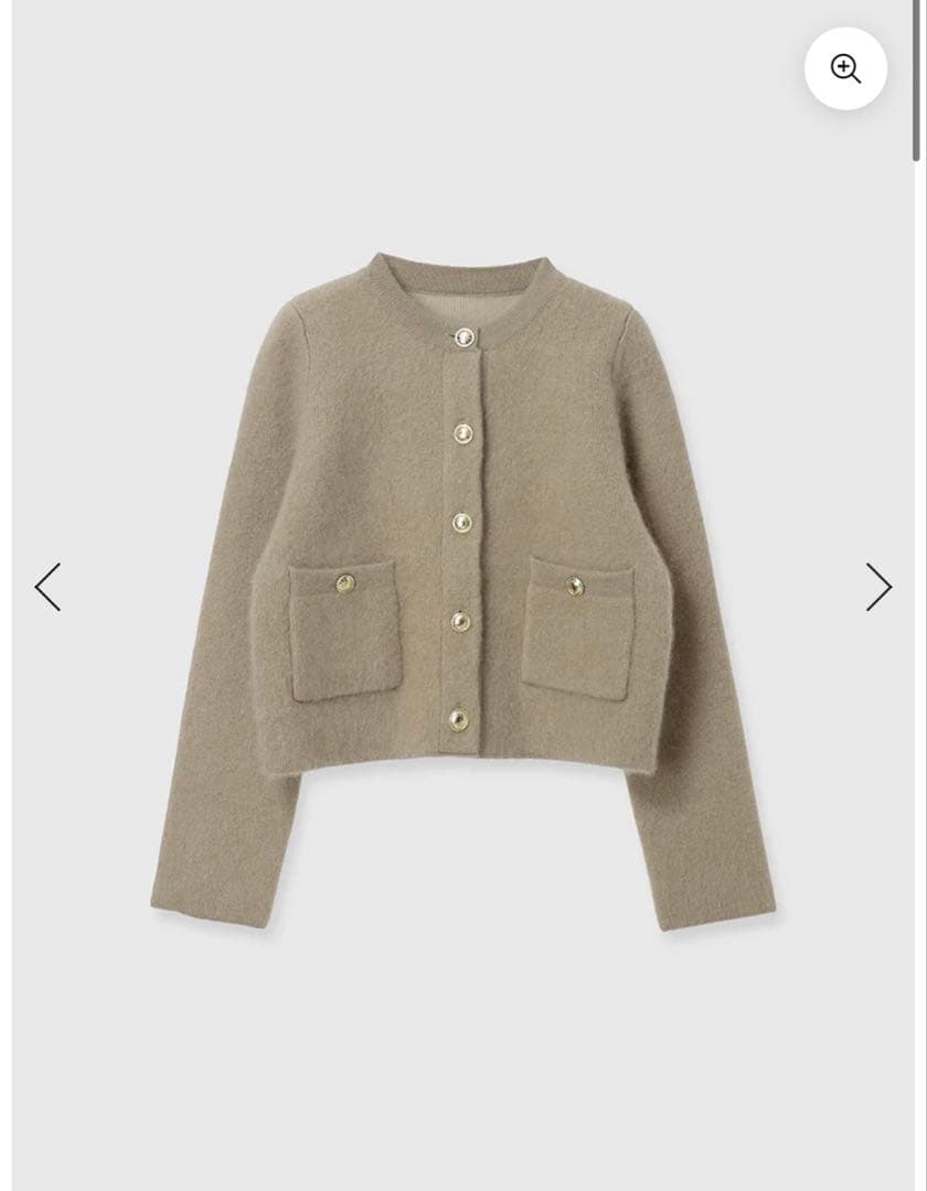 アニュアンス　anuans カシミヤブレンド ノーカラージャケット　カーディガン