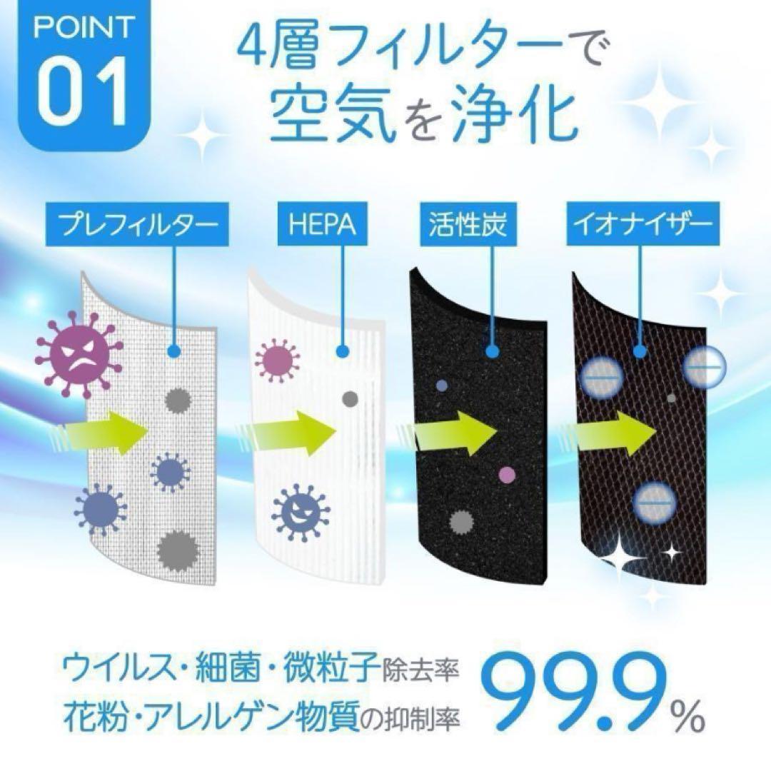 空気清浄機 小型 消臭 省エネ 花粉 脱臭機 たばこ 除菌 2737