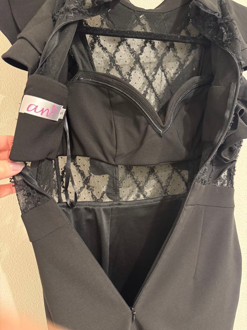 anマーメイド 襟付き フリルデザイン シアー ミニドレス キャバ　sugar