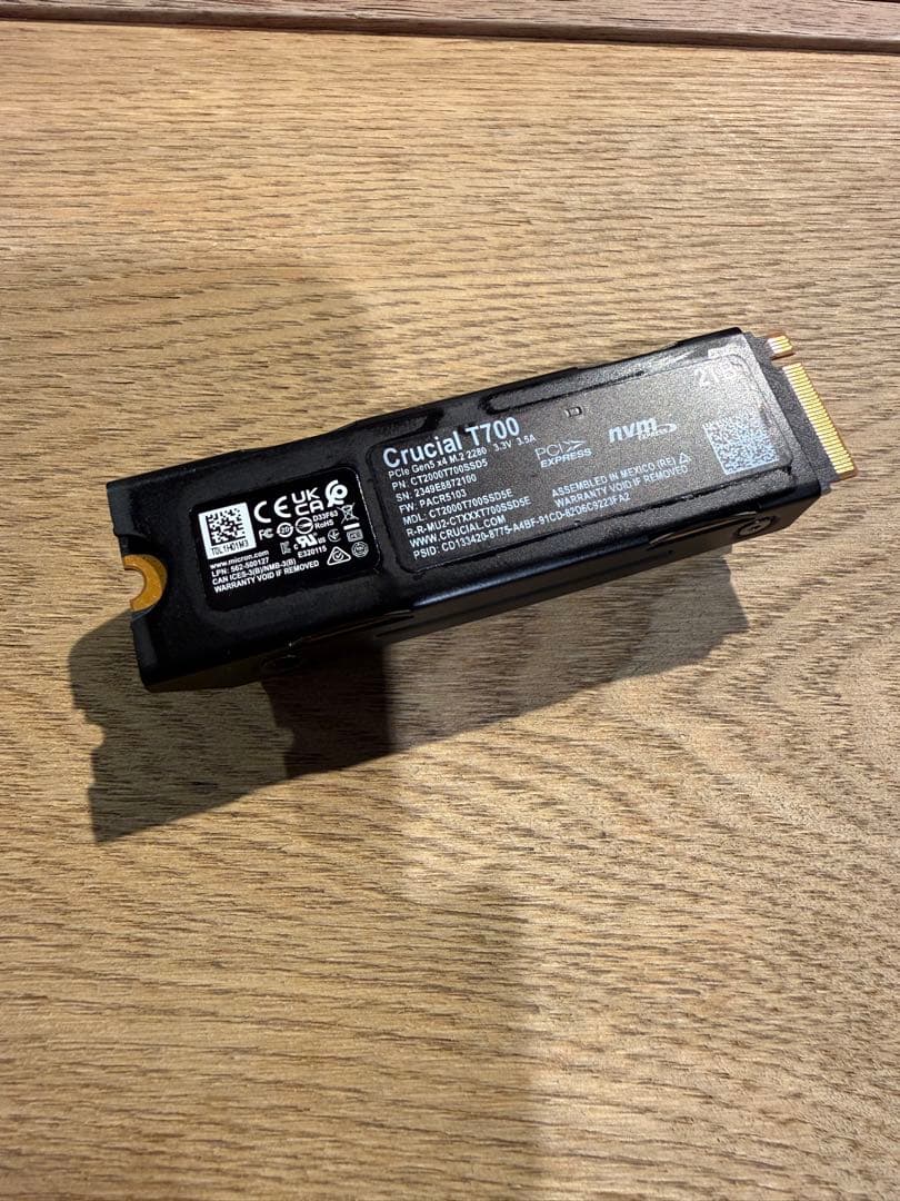 内蔵型SSD Crucial T700 2TB PCIe Gen5 NVMe M.2 SSD