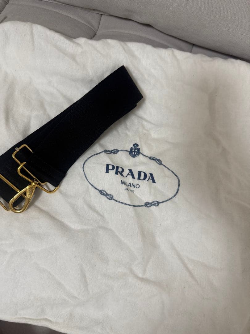 PRADA ラタン トートバッグ ベージュ/ブラック