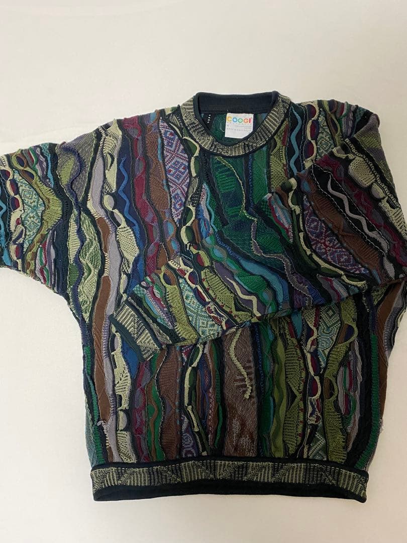 【激レア1点物】COOGI クージー 3Dニット セーター 緑柄　M