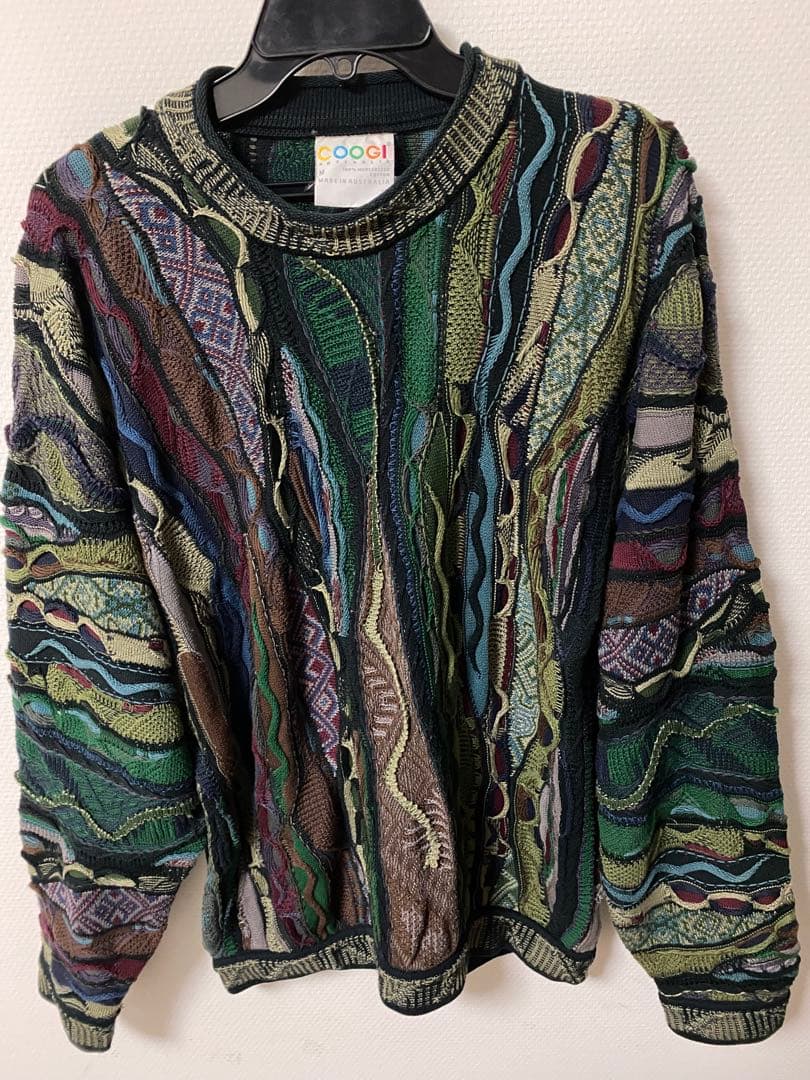 【激レア1点物】COOGI クージー 3Dニット セーター 緑柄　M